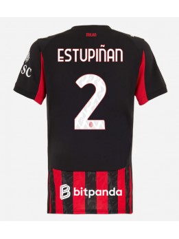 Zenske Futbalové oblečenie AC Milan Pervis Estupinan #2 2025-26 Krátky Rukáv - Domáci Zenske Futbalové oblečenie AC Milan Pervis Estupinan #2 2025-26 Krátky Rukáv - Domáci